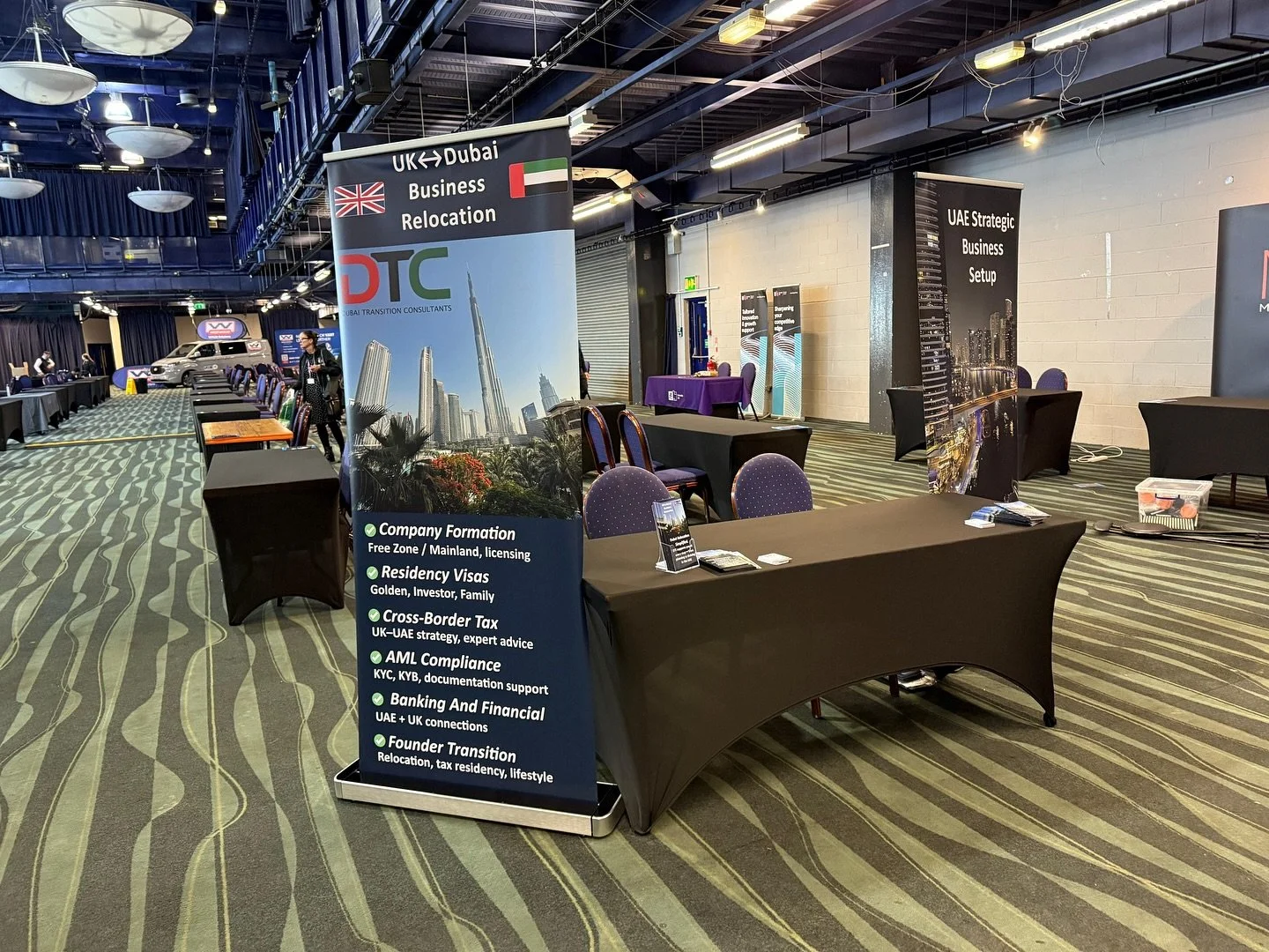 Dynamic Transition Consultants exhibition stand at a UAE business event